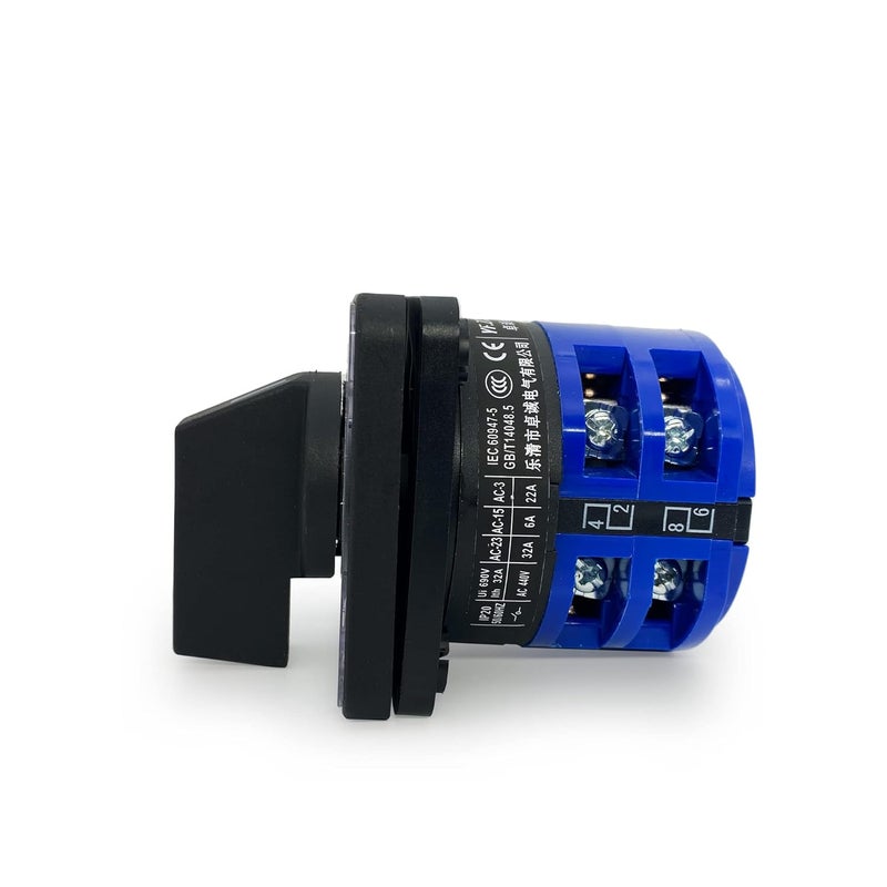 LEPEVNEY مفتاح تحويل دوار عالمي مع مفاتيح قفل 2 وضعيات 8 أطراف، LW26-32 C04/2 660V 32A أسود أزرق - Image 4